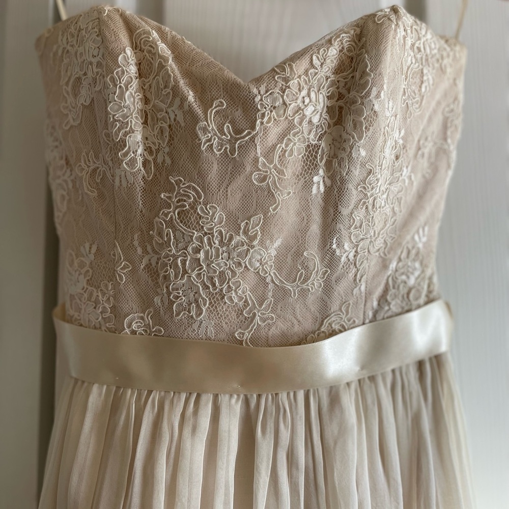 100% Pure Silk Wedding Dress Almond & Ivory Seattle Bridal Size 4 - Picture 17 of 17